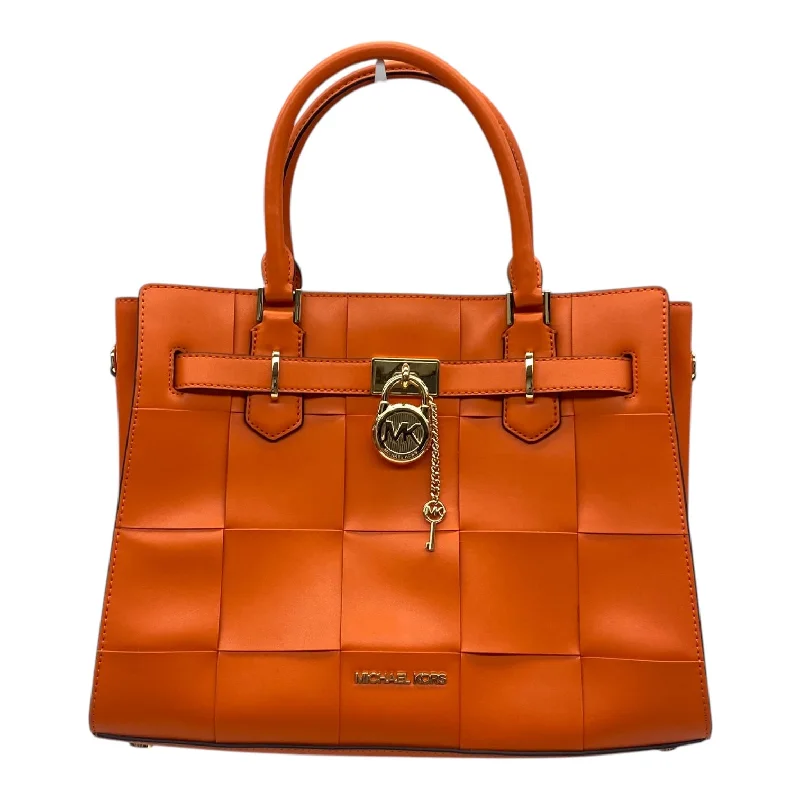 eco-friendly satin handbag-Handbag Designer By Michael Kors In Orange, Size:Medium