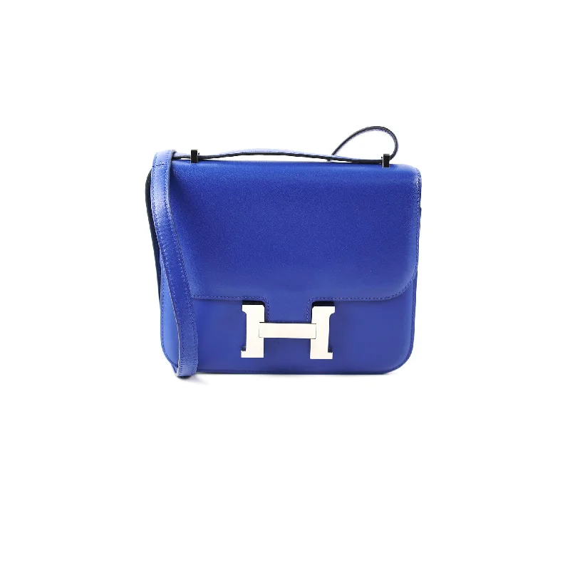 elegant leather handbag-ITEM 29 - Hermes 18 Mini Constance Electric Blue A Stamp