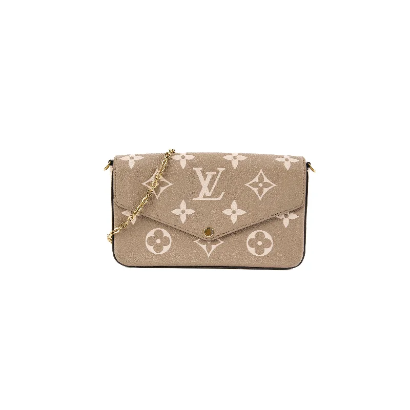 vintage suede handbag-Louis Vuitton Felicie Pochette Beige Empreinte Crossbody Bag