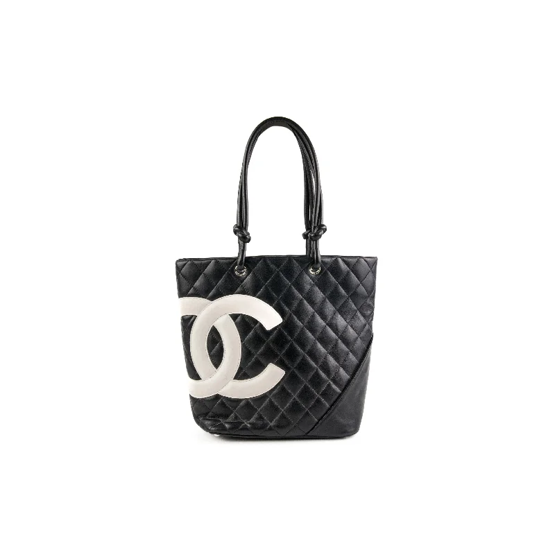 brown leather handbag-Chanel Cambon Tote Bag Black