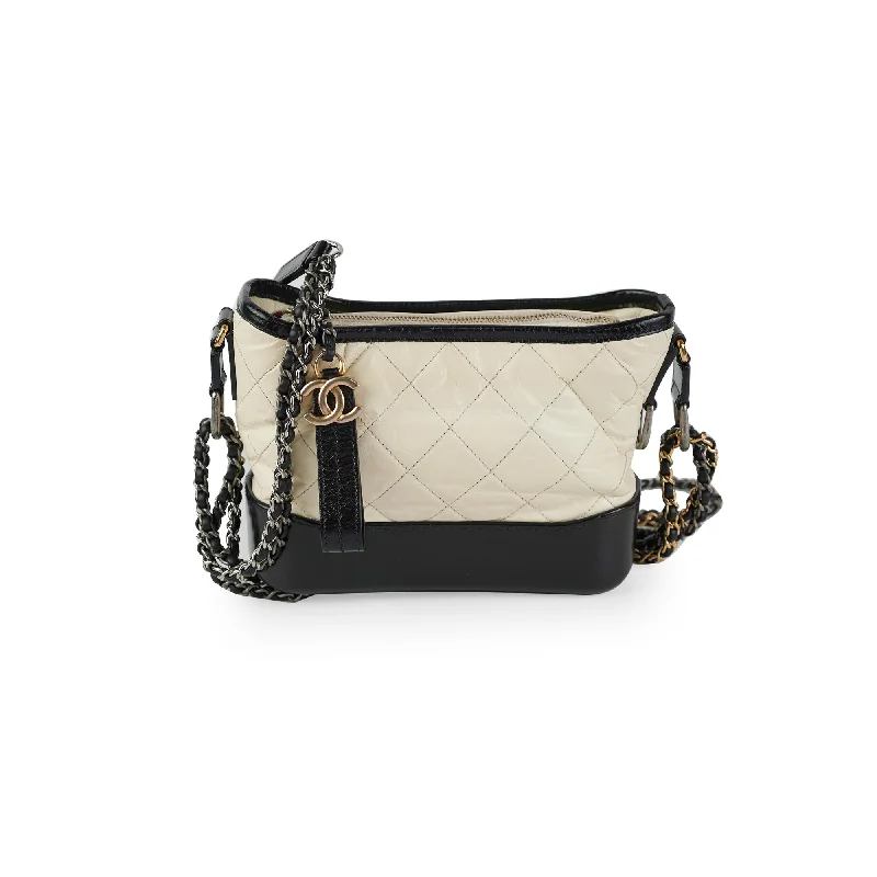 structured travel handbag-Chanel Small White Gabrielle Lambskin Bag