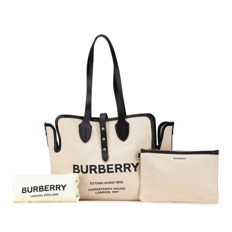 compact travel tote bag-compact travel tote bagBurberry  Canvas Leather Shoulder Bag Tote Bag (Pre-Owned)