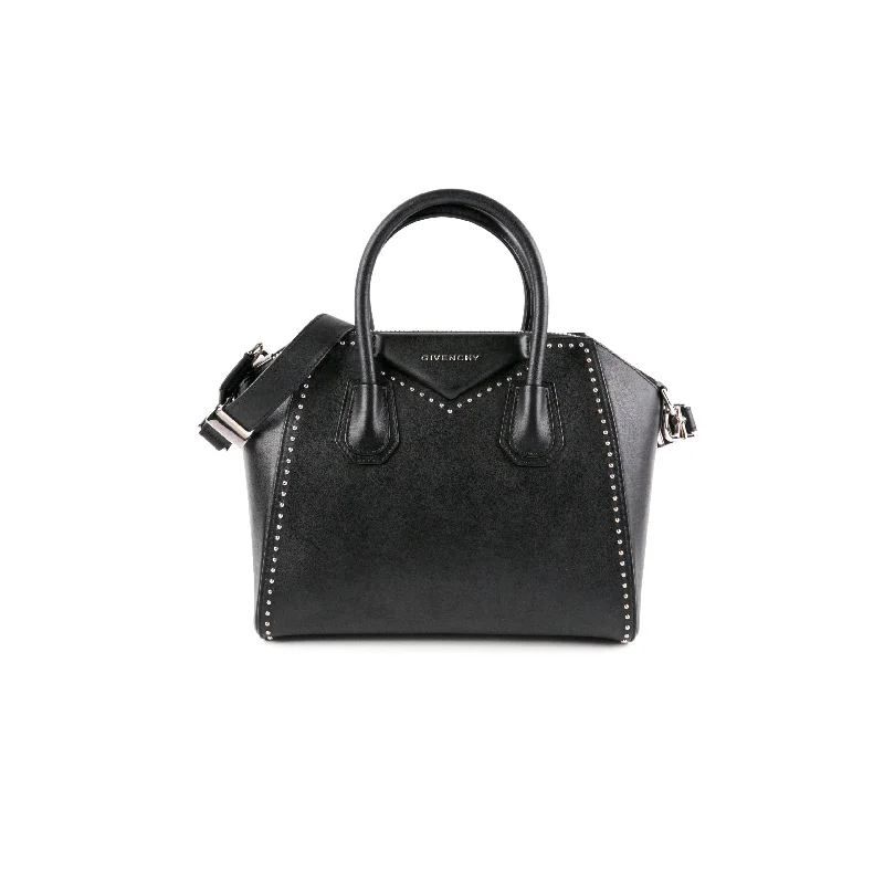 soft yellow handbag-Givenchy Antigona Small Studded Black