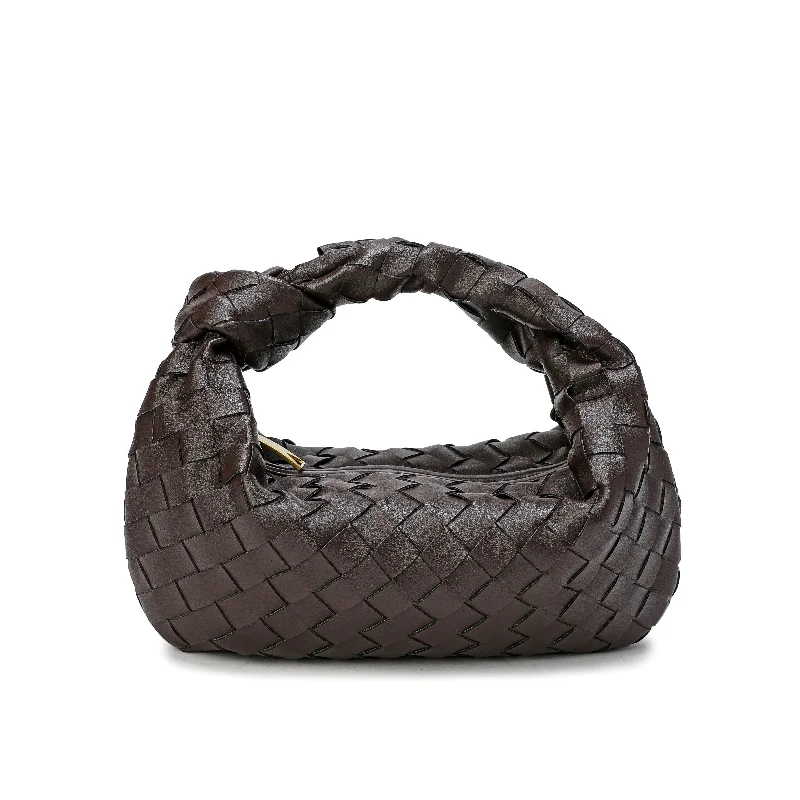 lightweight festival shoulder bag-Tiffany & Fred Woven Sheepskin Knot Pouch Bag