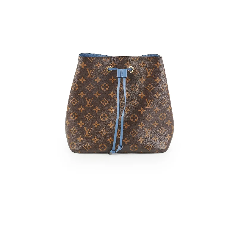 handmade leather handbag-Louis Vuitton Neo Noe Blue Monogram Bag