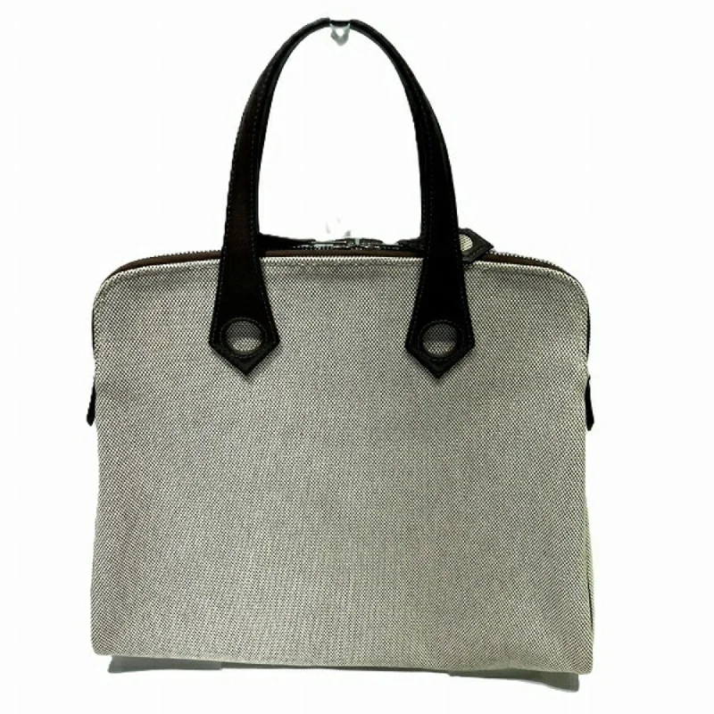 small travel tote bag-small travel tote bagHermes   Toile H Leather Handbag Tote Bag (Pre-Owned)