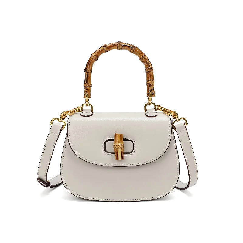 stylish white shoulder bag-Tiffany & Fred Smooth Leather Satchel/Shoulder Bag