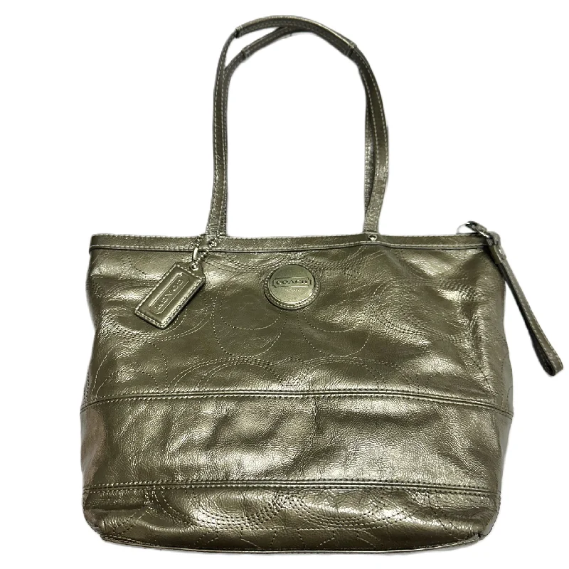 elegant suede handbag-Tote Designer By Coach, Size: Small