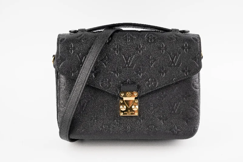 small satin handbag-Louis Vuitton Pochette Metis Empreinte Black