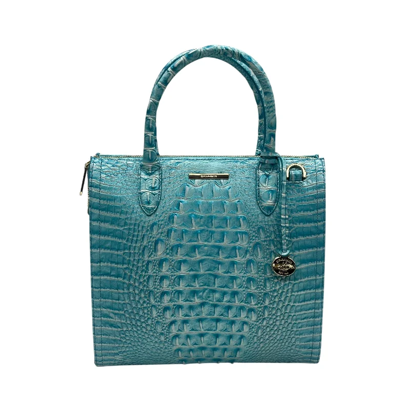 small beach handbag-Handbag Designer By Brahmin In Blue, Size:Medium