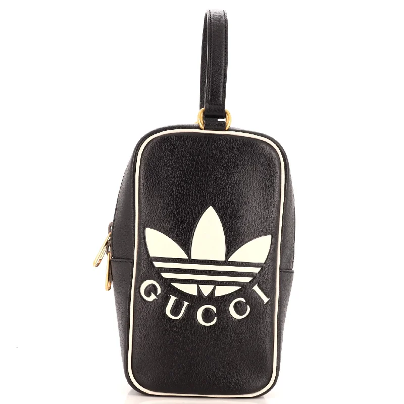 brown velvet shoulder bag-x adidas Top Handle Bag Leather Mini