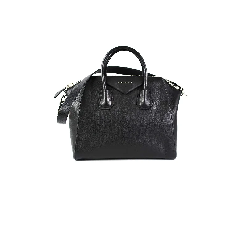 embroidered straw handbag-Givenchy Medium Antigona Black