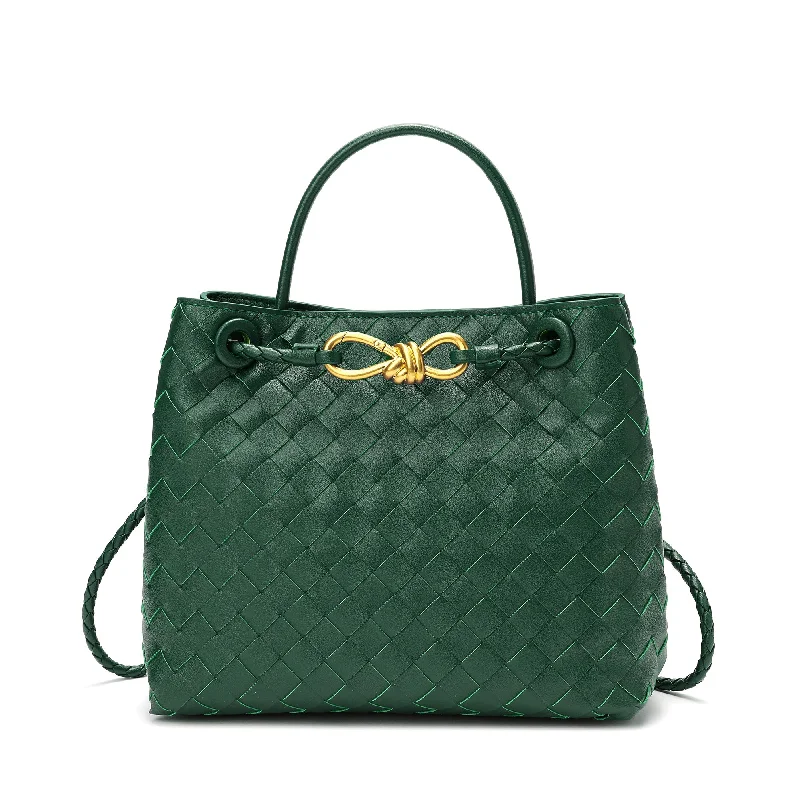 elegant satin shoulder bag-Woven Leather Top-handle/ Shoulder Bag