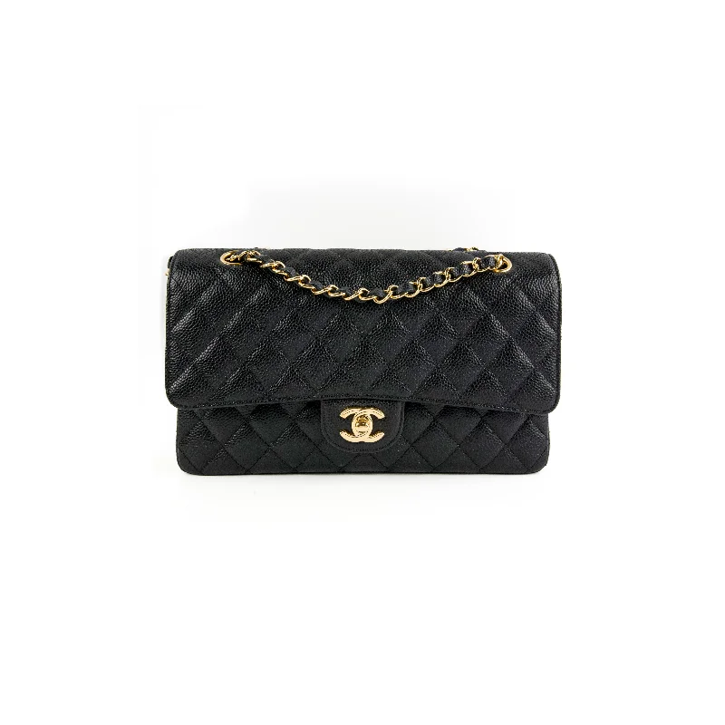 handmade straw handbag-Chanel Classic Flap Medium/Large Black Caviar Shoulder Bag