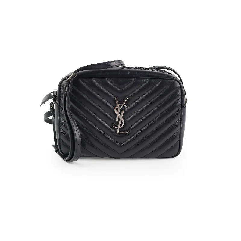 spacious beach handbag-Saint Laurent Lou Camera Bag Black