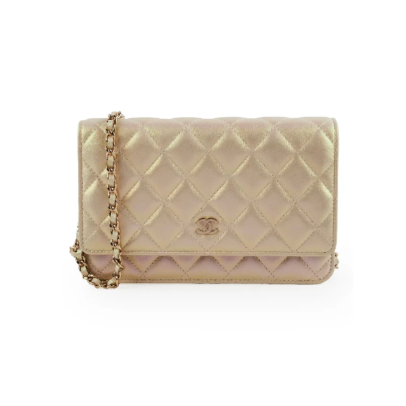 compact party handbag-Chanel Iridescent Pearl Wallet On Chain WOC