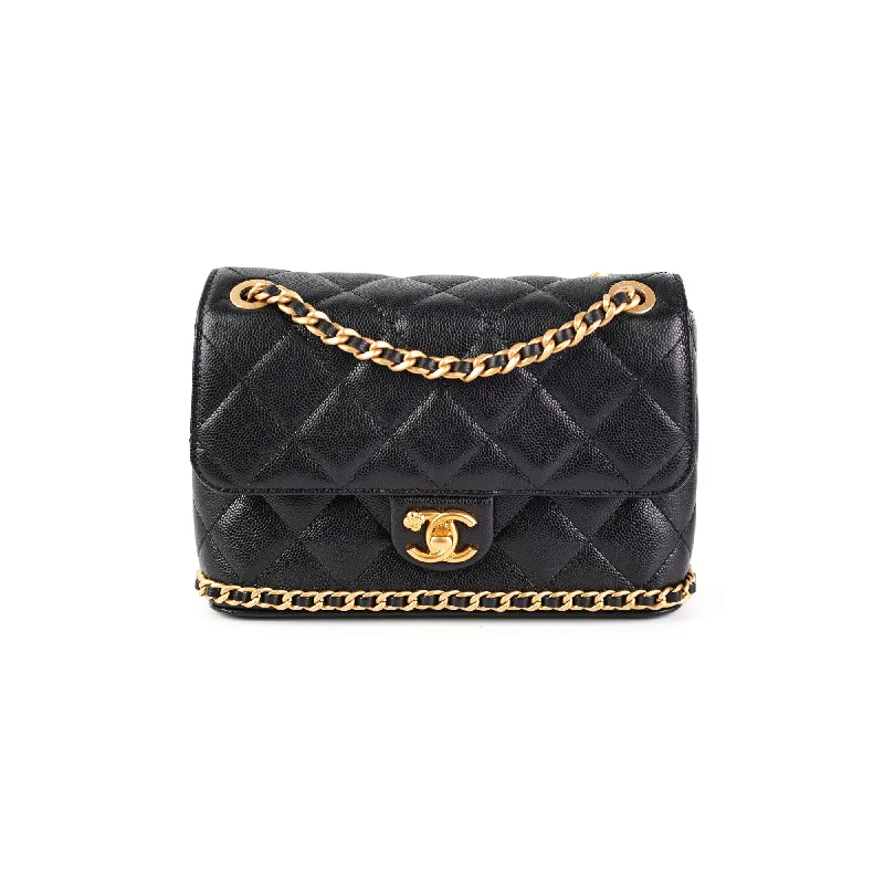 oversized office handbag-Chanel Seasonal Flap Black Caviar