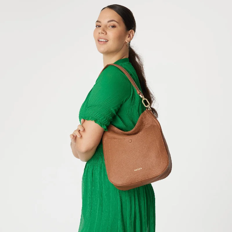 soft yellow shoulder bag-Saben Rebe Bag Tan