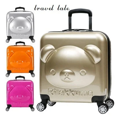 hard shell suitcase for safe packing -Travel Tale 100% Pc 18 Inch Rolling Luggage Spinner Easily Cartoon Bear Luggage Suitable For