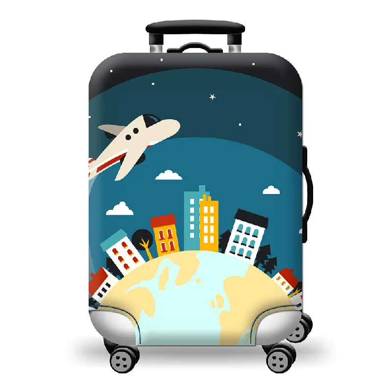 rolling suitcase for effortless travel -Luggage Cover Colorful Washable Travel Luggage Protector Luggage Suitcase Cover