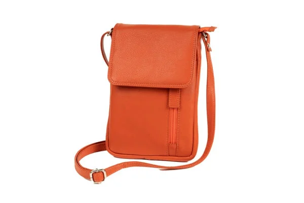 gold leather crossbody bag-gold leather crossbody bagFranco Bonini 7020 - Leather small crossbody phone bag - Orange