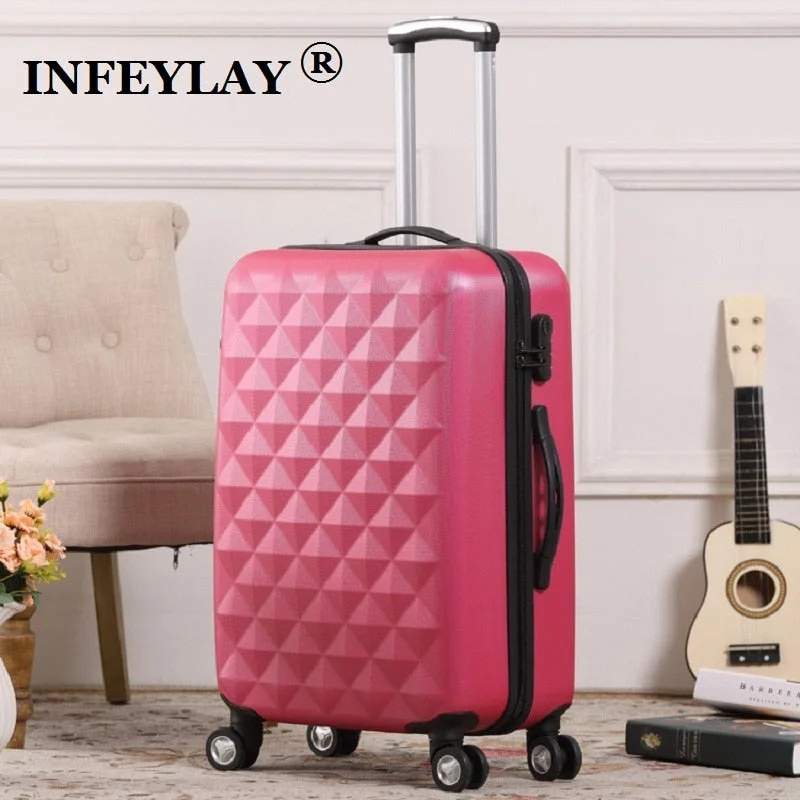 portable suitcase for spontaneous trips -20/24 Inch Abs Girl Students Fashion Spinner Trolley Case Child Travel Luggage Men Rolling Suitcase