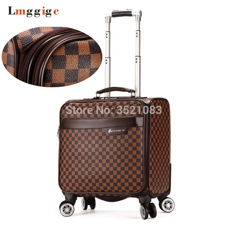 modern suitcase for professionals -16" Inch Women Classic Rolling Travel Luggage Suitcase Bag,Men Wheel Drag Box ,High Quality