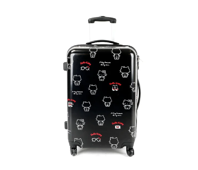 locking suitcase for secure trips -SANRIO Hello Kitty 26" Rolling Suitcase: Red Logo