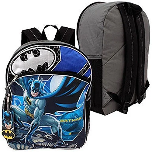 oversized backpack for big packing -Dc Comics Wb Shield Batman Boys School Backpack 16'' Blue/Black …