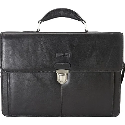 rugged duffel bags for tough travel -Kenneth Cole Reaction Leather Portfoilo Briefcase (Black)