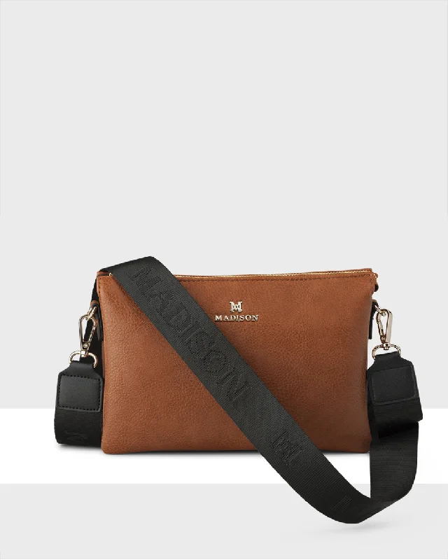 handmade leather crossbody bag-handmade leather crossbody bagAvery 3 Compartment Crossbody Bag + Monogram Bag Strap