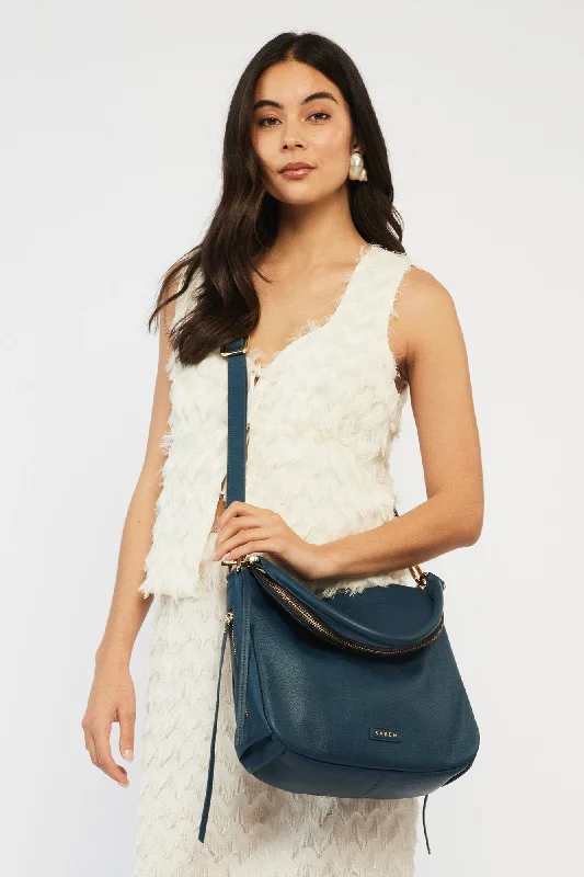 white leather shoulder bag-Saben Frankie Shoulder Bag Ocean