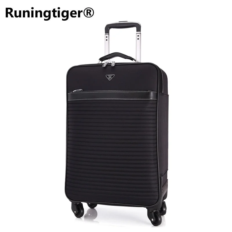 rolling suitcase for smooth trips -High-End Luxury Pu Rolling Luggage Rotator Men'S Luggage 16"20"22"24" Inch Business Class Travel