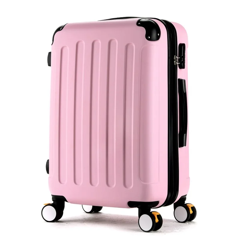 locking suitcase for extra safety -Wholesale!High Quality 28Inches Candy Color Abs Pc Travel Luggage Bags On Brake Universal