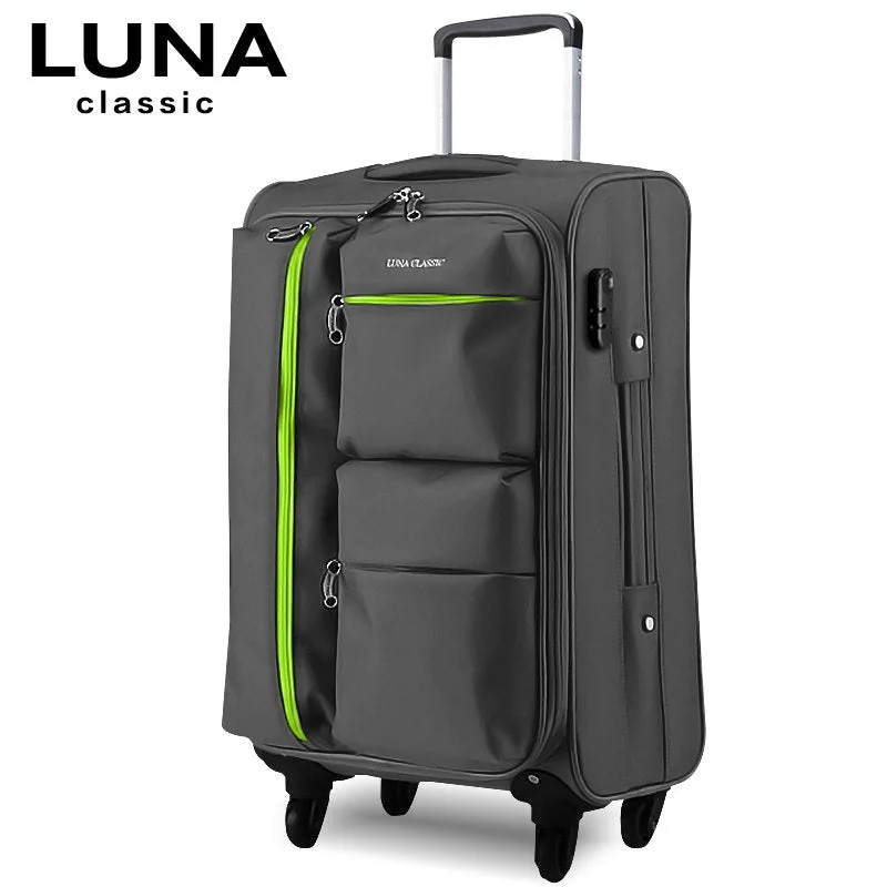 eco suitcase for sustainability -Universal Wheels Trolley Luggage Travel Bag Soft Box Luggage Bag 20 22 24 26 28 Luggage,High