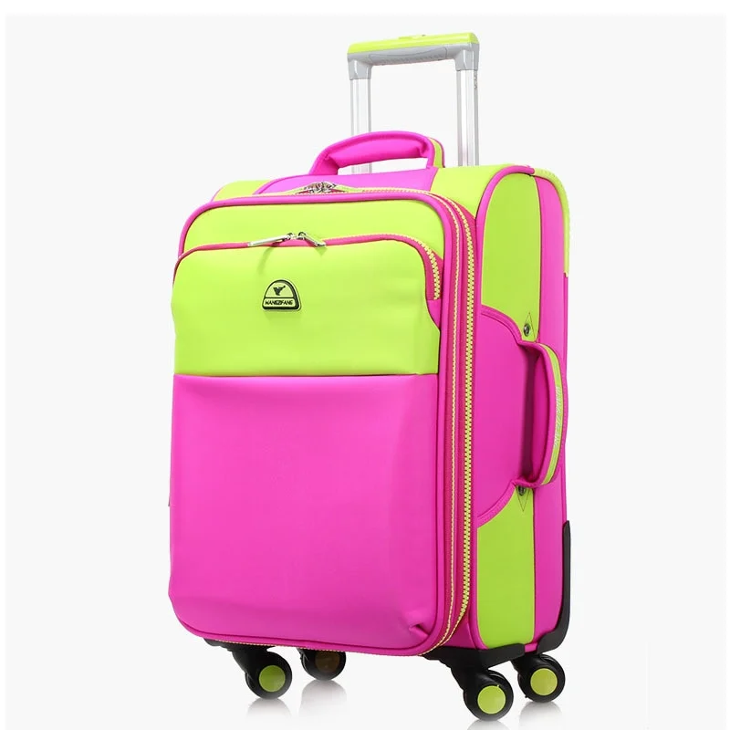 pink suitcase for playful travel -Trolley Case,Color Matching Suitcase,Universal Wheel Luggage,24/28 Inch Large Trunk,20 Inch