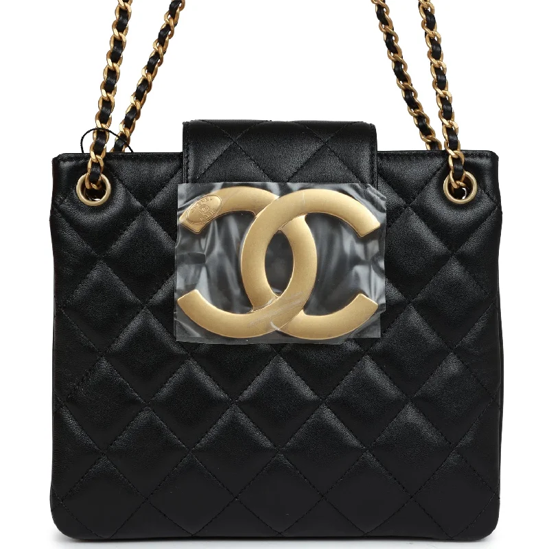 teal velvet shoulder bag-Chanel Small Quilted CC Shoulder Bag Black Lambskin Antique Gold Hardware