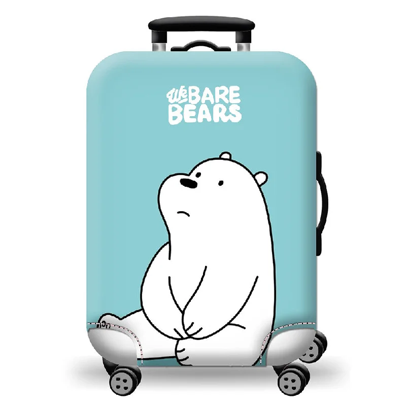 affordable suitcase for thrifty trips -Luggage Cover Protecting Suitcase Blue Elastic Cute Panda Pattern Luggage Protector For 18-31