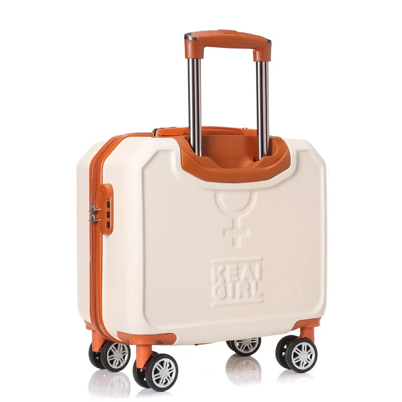 collapsible suitcase for easy store -Small Universal Wheels Travel Luggage Bag Female 16 Trolley Luggage Mini Password Box,Korea Fashion