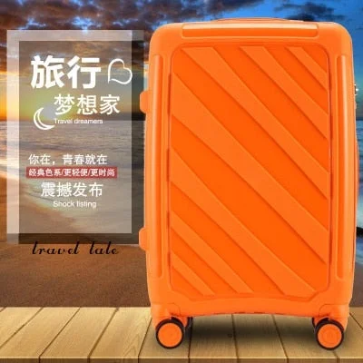 durable suitcase for tough trips -Travel Tale 20/24 Super Light Pp Grind Arenaceous Fashion Rolling Luggage Spinner Brand Travel