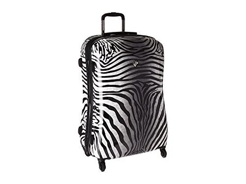 high-quality suitcase for durability -Heys America Unisex Zebra Equus 30" Spinner Black/White One Size