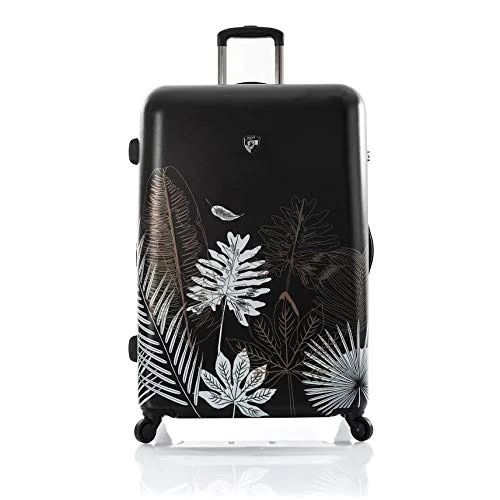 elegant suitcase for formal events -Heys Oasis Black Gold Leaf 30" Fashion Spinner