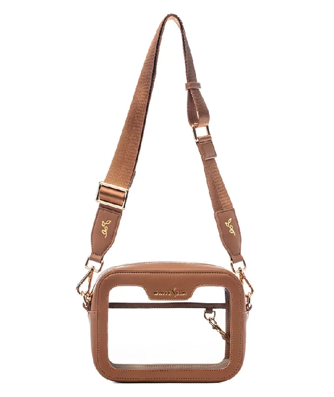 eco-friendly straw crossbody bag-eco-friendly straw crossbody bagBexley Clear Crossbody Bag - Caramel