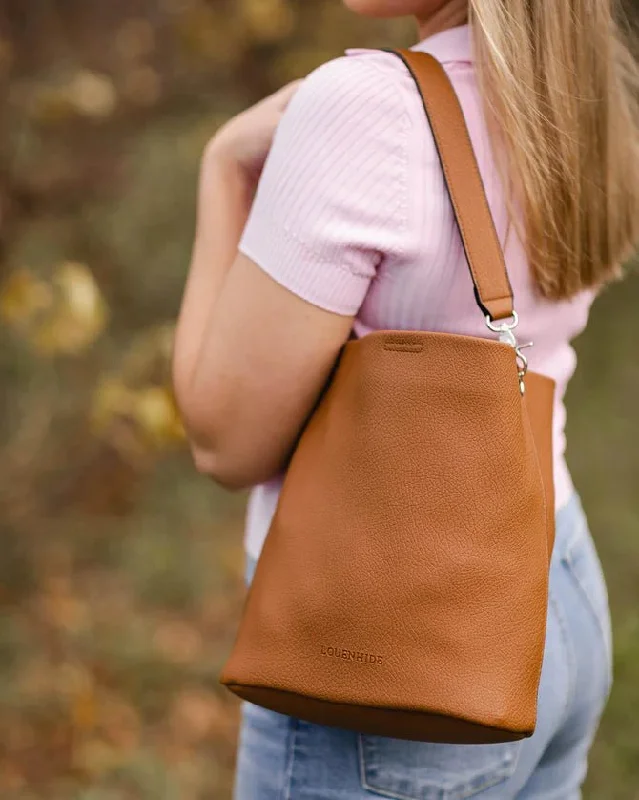 retro straw shoulder bag-Louenhide Lucy Shoulder Bag Camel