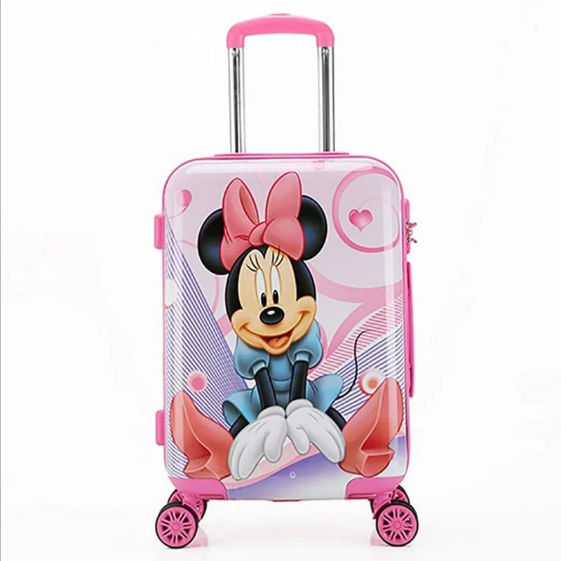 small suitcase for minimalist trips -New Unisex Cartoon 16"18"19"20" Rolling Luggage Kids Travel Cartoon Child Trolley Case Climb Stairs