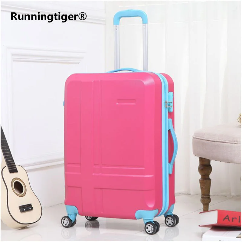 collapsible suitcase for small rooms -Rolling Luggage Spinner Wheels 24 Inch Suitcase Trolley Men Abs+Pc Travel Bag Trunk Student