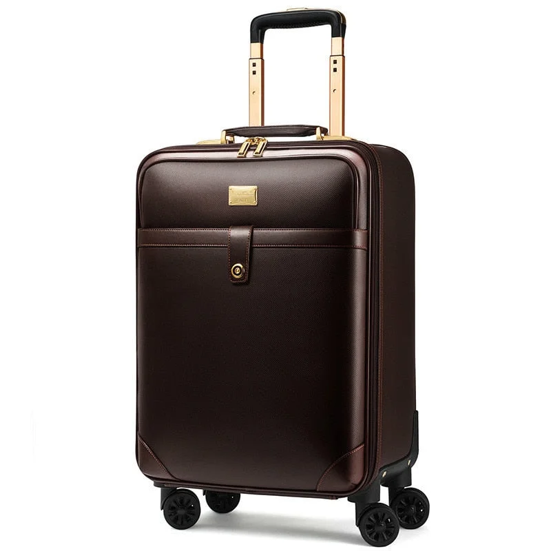 small suitcase for short flights -Luxury Travel Suitcase Rolling Spinner Luggage Women Trolley Case 24Inch Wheels Man 20Inch Box