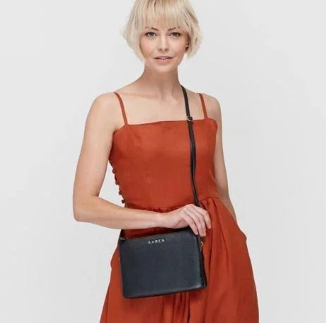 orange velvet shoulder bag-Saben Tilly's Big Sis Black