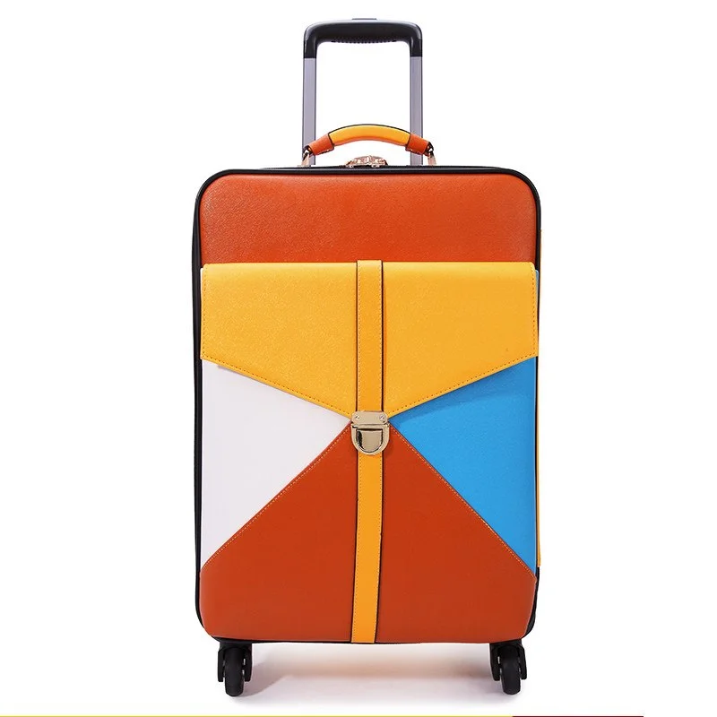 elegant suitcase for classy travel -Travel Bag Trolley Luggage Wheels Female Universal Colorant Match 16 18 20 22 24 Luggage Box