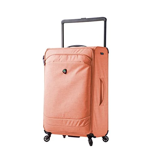 practical suitcase for family vacations -Mia Toro M1127-28In-Org Italy Kitelite Strato Softside 28 Inch Spinner, Orange